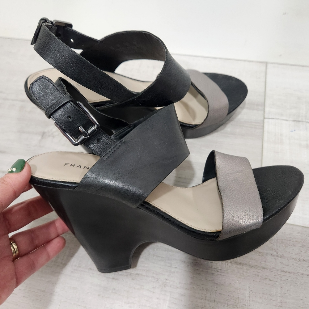 Franco Sarto black wedges